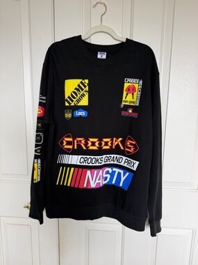 Crooks & Castles, Crooks Grand Prix, Nasty Pit Crew Rare sweatshirt Size L